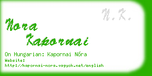nora kapornai business card