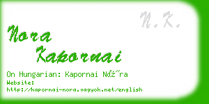 nora kapornai business card